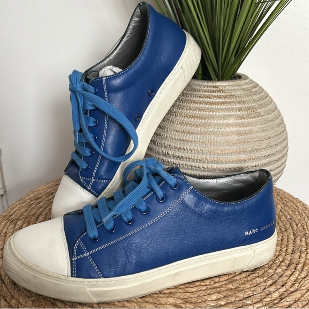 Marc Jacobs Leather Low top trainers blue Size 10-10.5